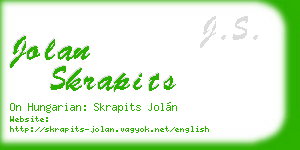 jolan skrapits business card